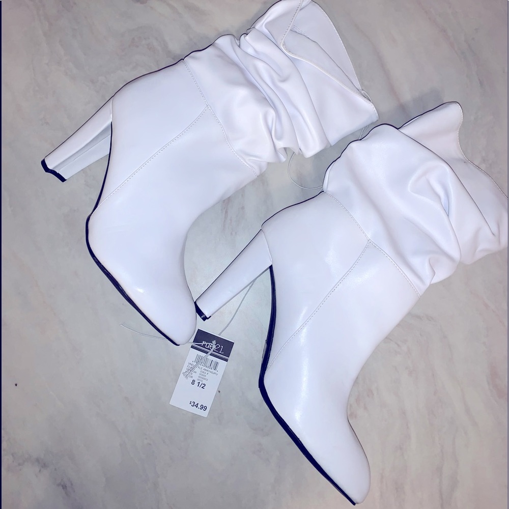 White slouch boots